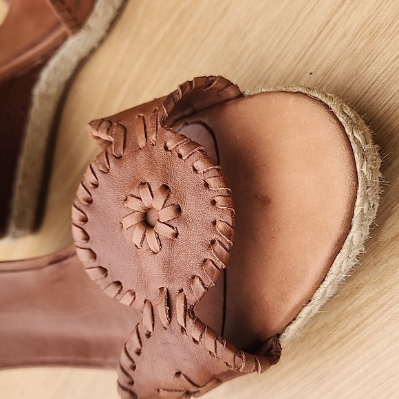 Jack Rogers Wedge Ankle Strap Sandals in Cognac Size 9.5 - Picture 6 of 11